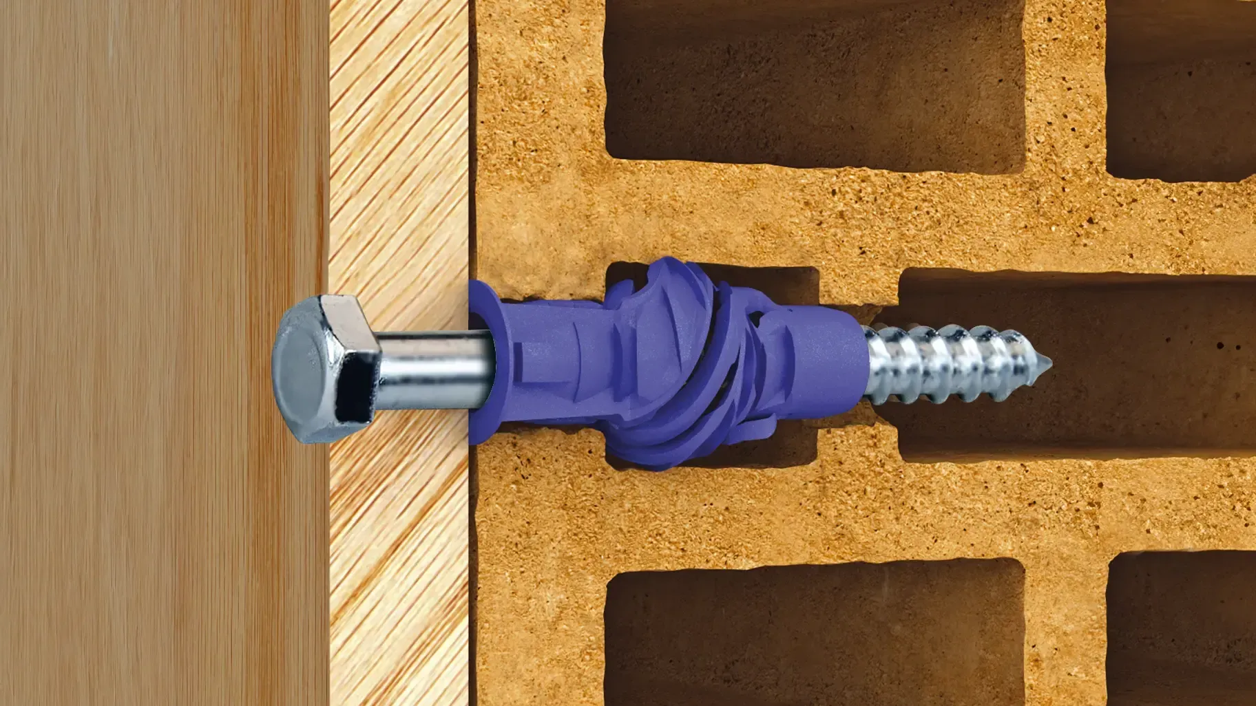 4ALL Universalus kaištis 12 × 60 mm su šešiabriauniu varžtu 8.0 × 100 mm – kartoninė dėžė – 10 vnt. - Image 4
