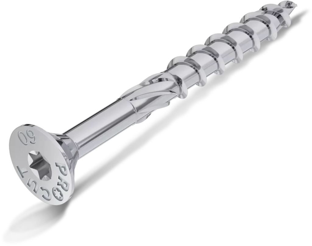 R-PTX Konstrukcinis varžtas PROCUT su įgilinta galvute ir daliniu sriegiu 6.0 × 100 mm, T25 – kartoninė dėžė – 100 vnt.