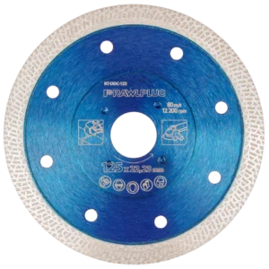 Deimantinis šlifavimo diskas keramikos pjovimui 125 × 22,23 mm – kartoninė dėžė – 1 vnt.