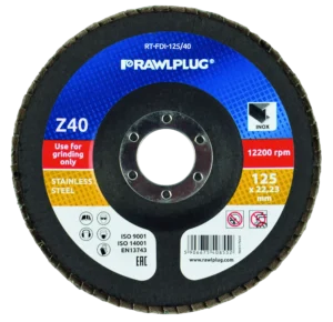 Atvartiniai ratai, cirkonio, nerūdijančio plieno šlifavimui Z40 125 × 22,23 mm – kartoninė dėžė – 10 vnt.