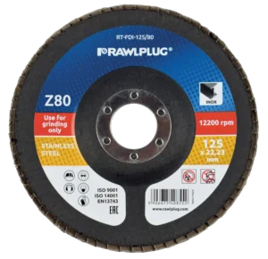 Atvartiniai ratai, cirkonio, nerūdijančio plieno šlifavimui z80 125 × 22,23 mm – kartoninė dėžė – 10 vnt.