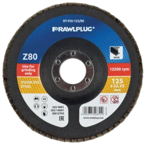 Atvartiniai ratai, cirkonio, nerūdijančio plieno šlifavimui z80 125 × 22,23 mm – kartoninė dėžė – 10 vnt.