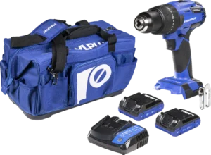 18 V RawlDRIVER 60 Nm gręžimo atsuktuvas, du 2 Ah akumuliatoriai, 1,5 Įkroviklis Rawlplug įrankių krepšyje – etiketė – 1 vnt.