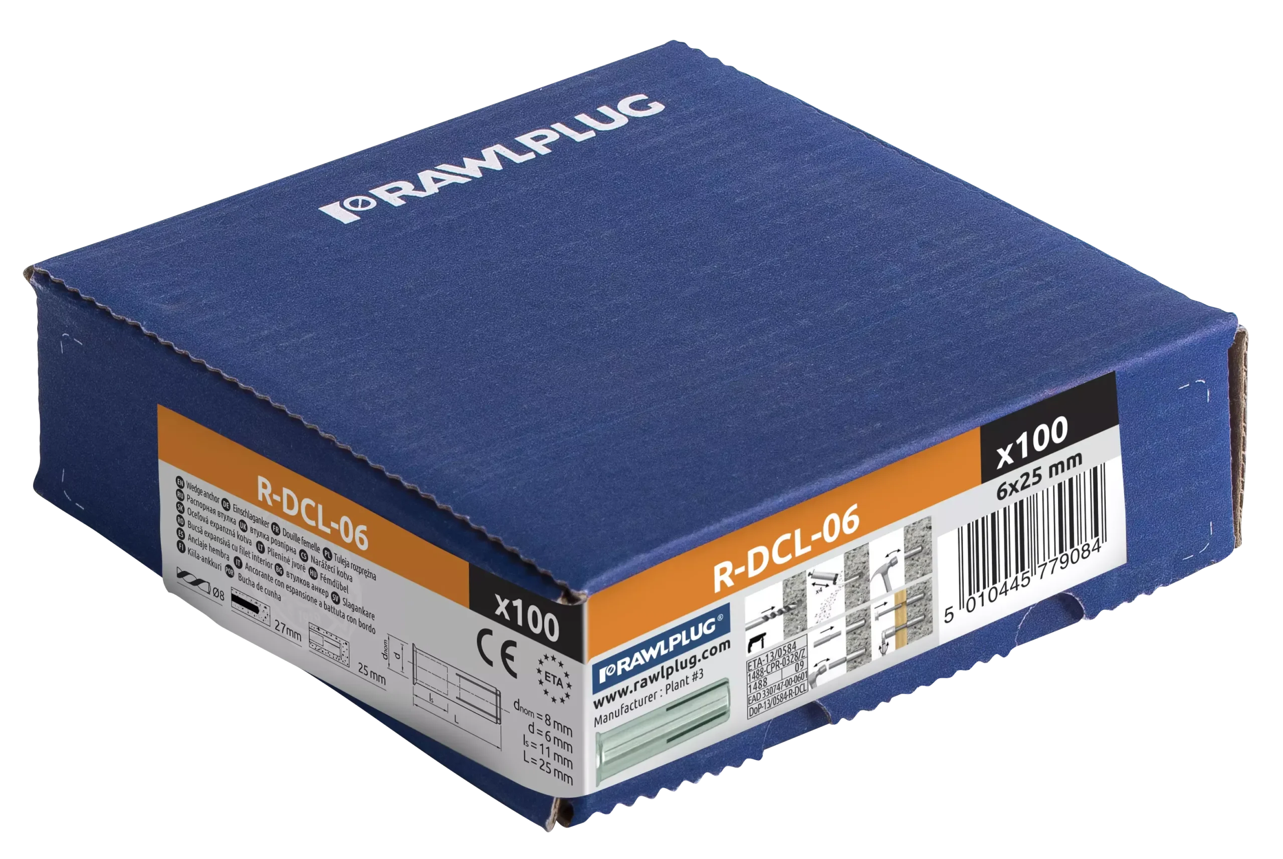 Cinkuotas įvorės inkaras su vidiniu sriegiu ir flanšu R-DCL M6 × 25 mm – kartoninė dėžė – 100 vnt. - Image 3