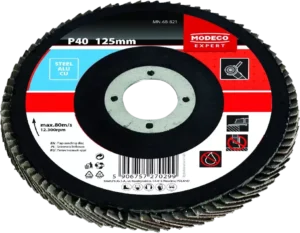 Atvarto disko šlifavimo diskas 115 mm P40 išgaubtas – plastikinė dėžutė – 10 vnt.