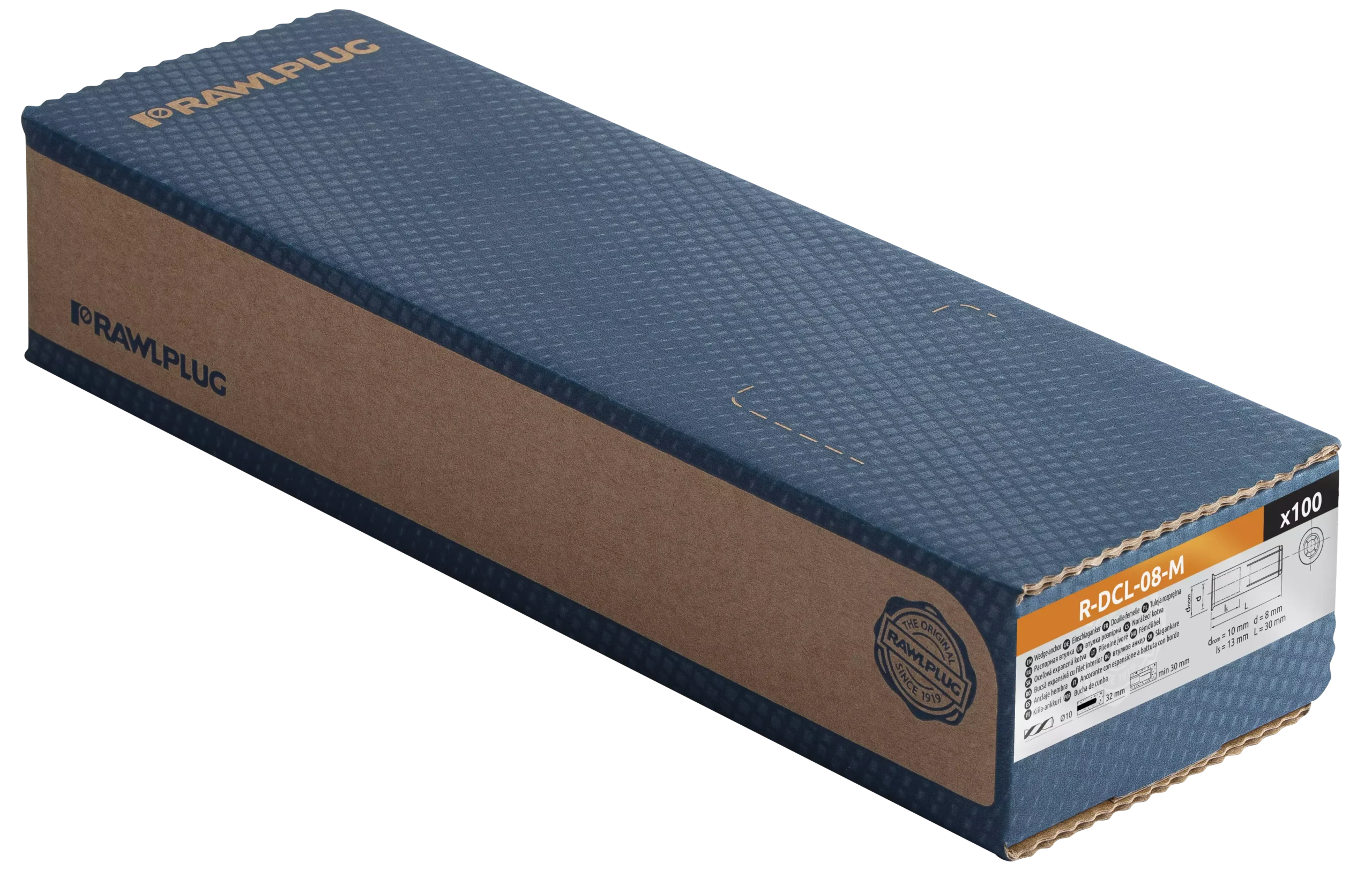 Cinkuotas įvorės inkaras su vidiniu sriegiu ir flanšu R-DCL M8 × 30 mm – kartoninė dėžė – 100 vnt. - Image 4