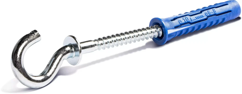 4ALL Universalus kaištis 8 × 40 mm su apvaliu kabliu – plastikinis maišelis – 8 vnt.