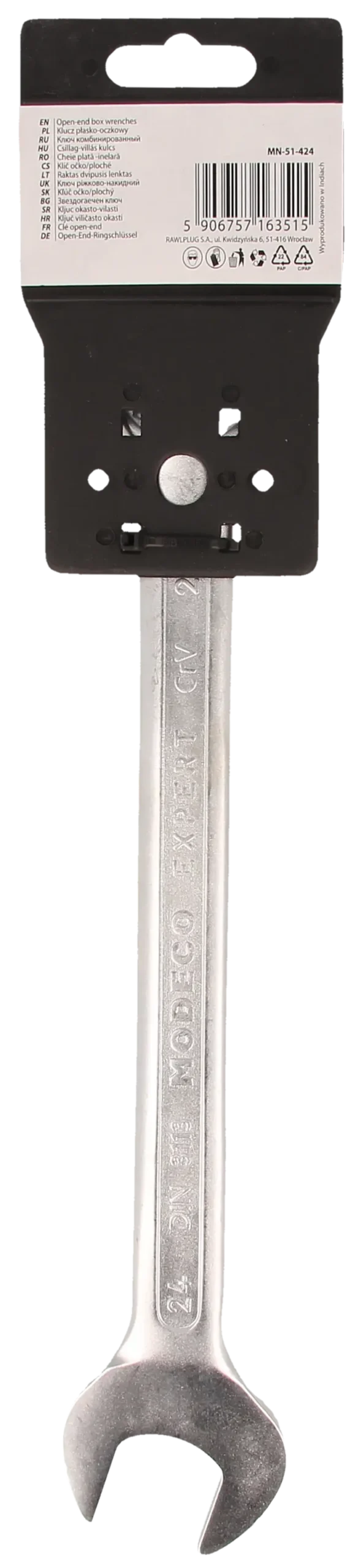 Kombinuotasis veržliaraktis 24 mm Cr-V satinas – plastikinė pakabinama pakuotė – 1 vnt. - Image 4