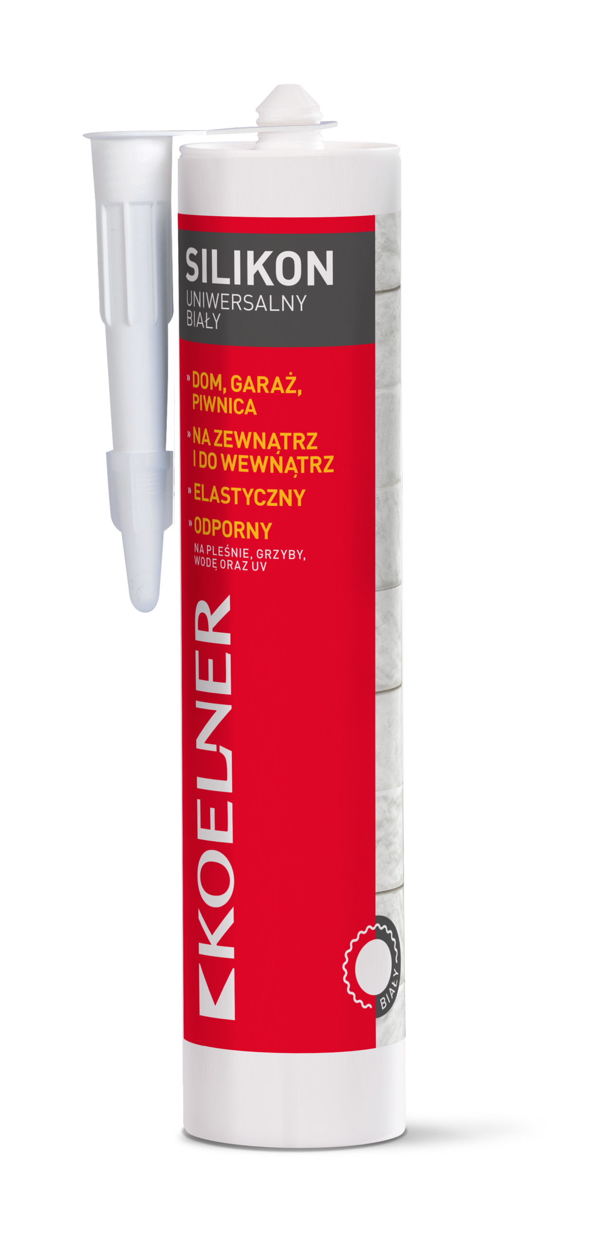 Universalus baltas silikonas, Koelner – plastikinė kasetė – 280 ml - Image 2