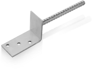 Stulpų kronšteinas betonavimui, L formos D-TL 20X200 80X80X4 mm – etiketė – 1 vnt.