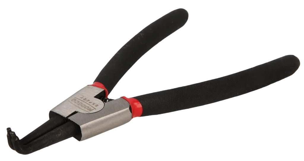 Seeger replės, išlenktos išorinės 150 mm – lizdinė pakuotė – 1 vnt.