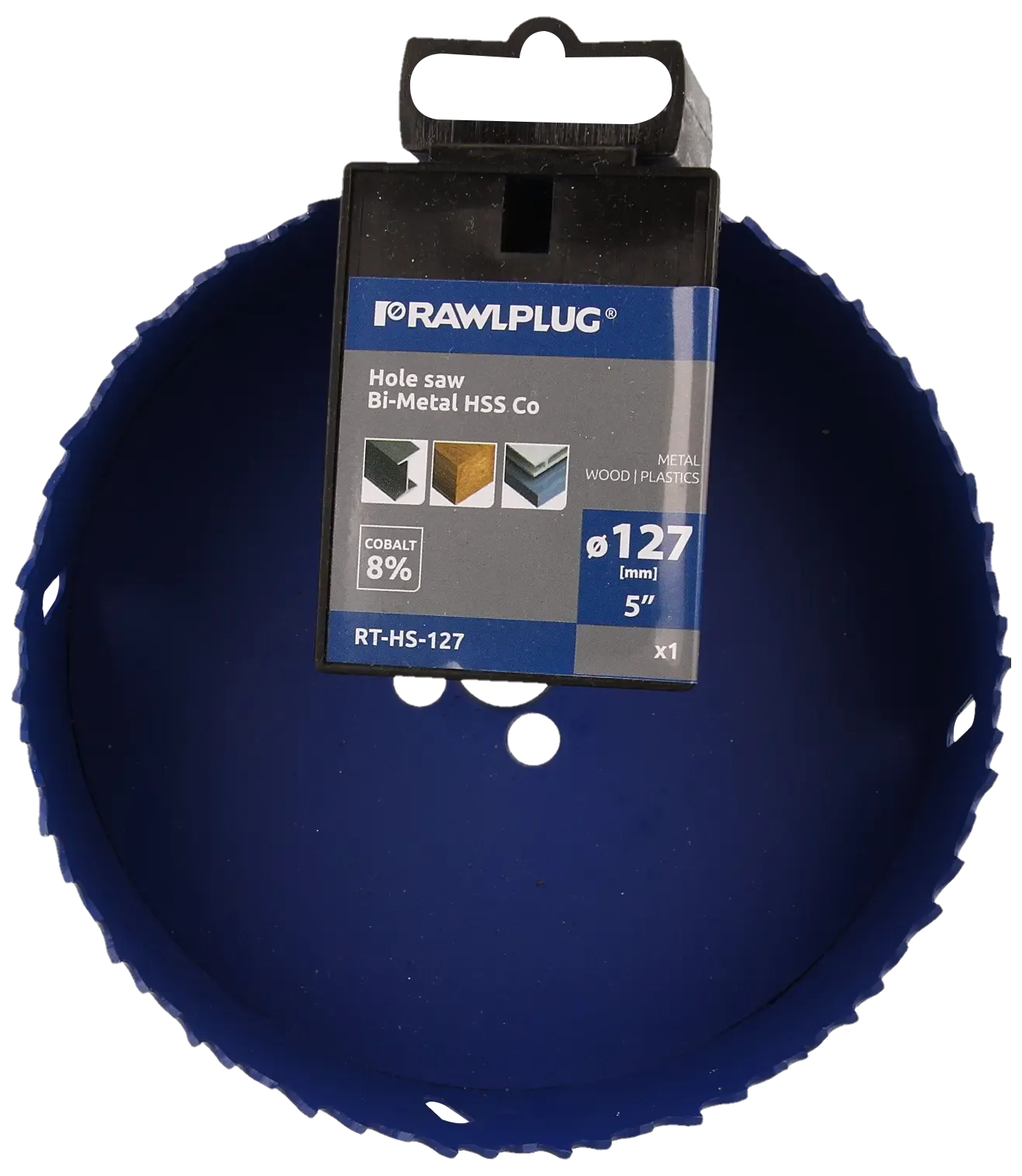 127 mm bimetalinis skylių pjūklas HSS Co – plastikinė pakabinama pakuotė – 1 vnt. - Image 3