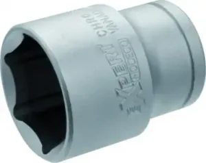 Lizdas 6-kątna 9 mm 1/2'' satino apdaila Cr-V – plastikinė pakabinama pakuotė – 1 vnt.