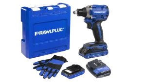 18 V RawlWRENCH Smūginis veržliaraktis 315 Nm, 2 akumuliatoriai 2.0Ah įkroviklis 1,5 A – plastikinis lagaminėlis – 1 vnt.