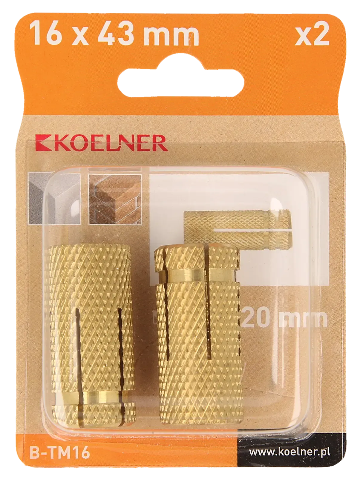Žalvarinė įvorė su vidiniu sriegiu TM M16 mm – lizdinė pakuotė – 2 vnt. - Image 3