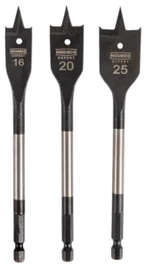 16,20,25 mm medienos plunksnų grąžtų komplektas – plastikinė dėžutė – 3 elementų