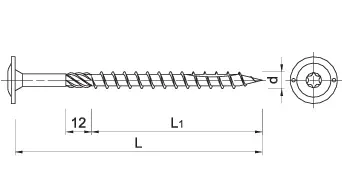 Poveržlės galvutės mediniai konstrukciniai varžtai CS 6 × 100 mm – kartoninė dėžė – 100 vnt. - Image 7