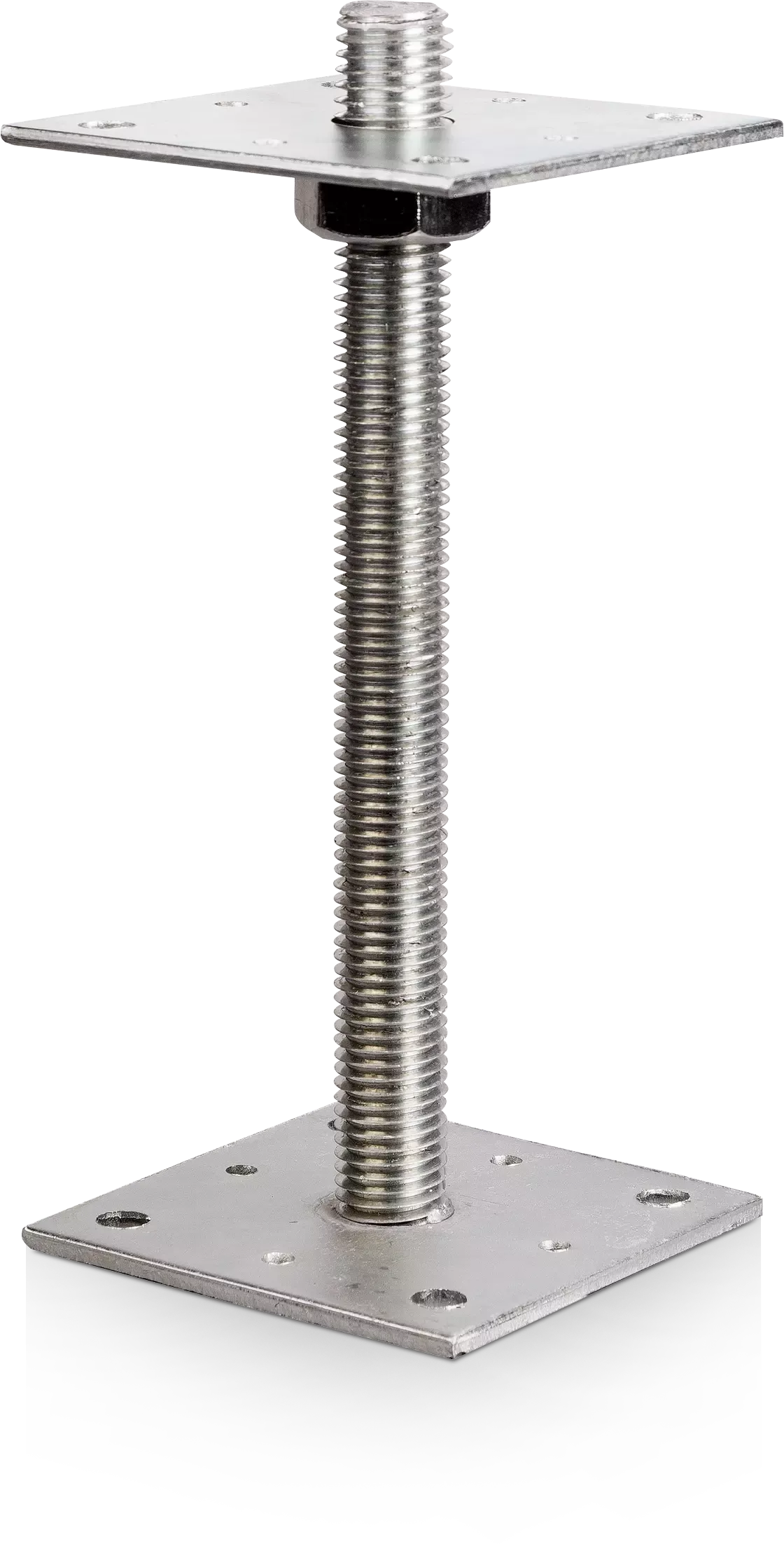 Reguliuojamas srieginis polių laikiklis prisukimui 80 × 250 × 4 mm – etiketė – 1 vnt.