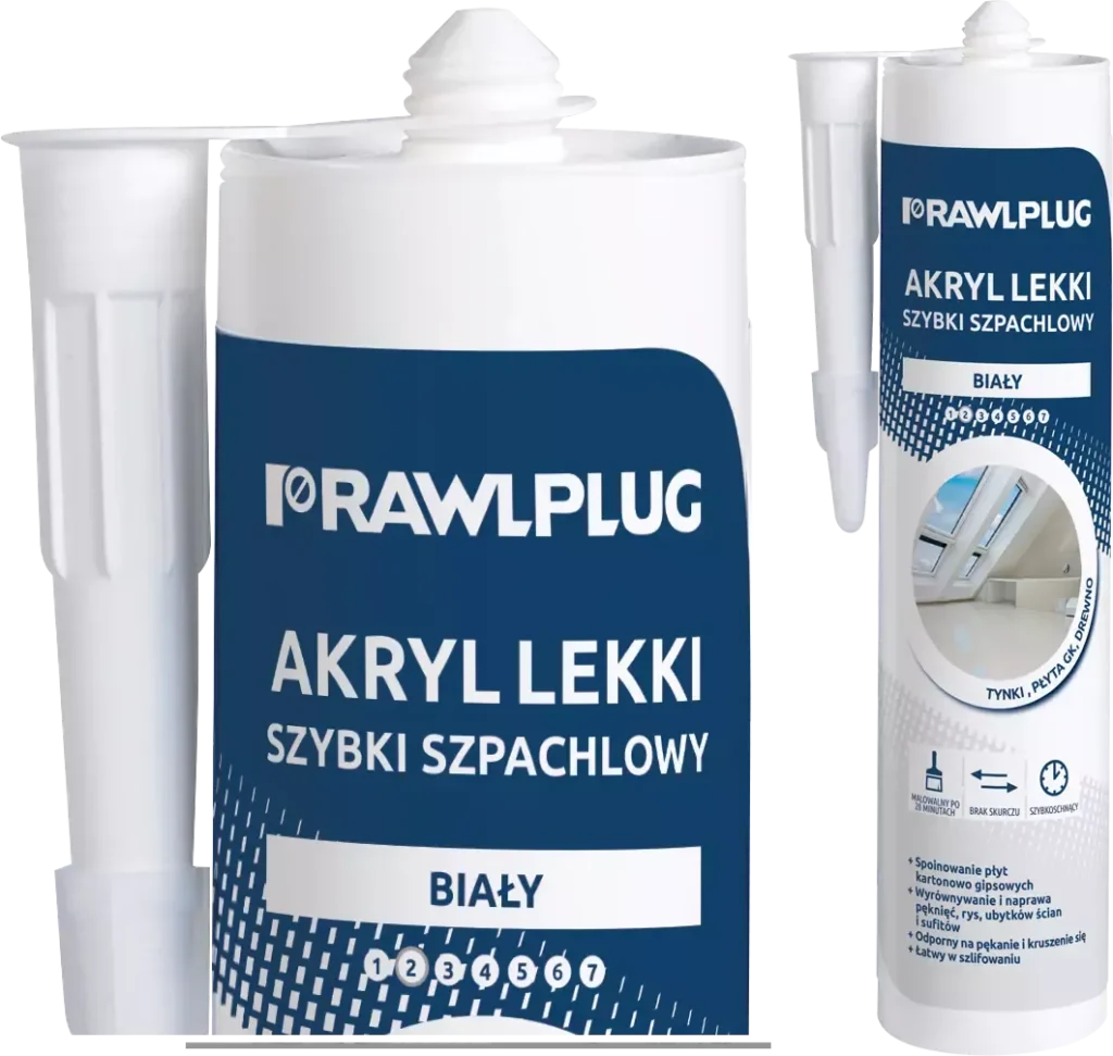 Lengvas akrilinis greitas baltas glaistas – plastikinė kasetė – 300 ml