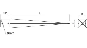 Stulpelio laikiklis su plaktuku D-TD 91 × 750 mm – etiketė – 1 vnt. - Image 6