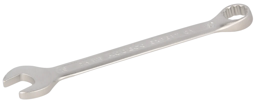 Kombinuotasis veržliaraktis 15 mm Cr-V satinas – plastikinė pakabinama pakuotė – 1 vnt.