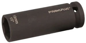 19 mm 1/2' Cr-Mo smūginis lizdas ilgas 78 mm – plastikinė pakabinama pakuotė – 1 vnt.