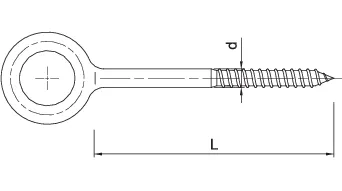 Pastolių kablys R-HR 12 × 300 mm – kartoninė dėžė – 25 vnt. techninis brėžinys